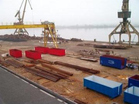 Container pentru fier vechi, vaschete, operatiuni portuare