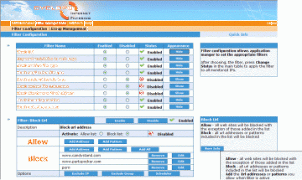 Aplicatie software Cyclope Internet Filter de la Amplusnet S.r.l.