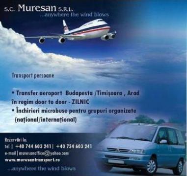 Transport persoane aeroport Budapesta - Timisoara - Arad de la Muresan Transport