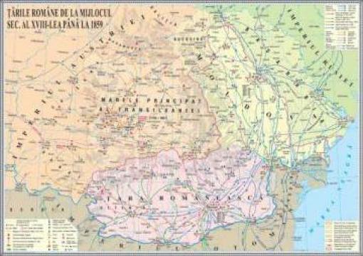 Harta Tarile Romane de la mijlocul sec. al XVIII-lea de la Eurodidactica Srl