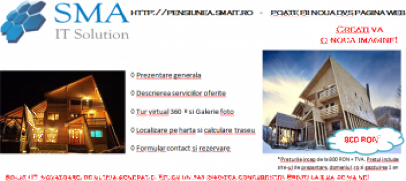 Website de prezentare pensiuni de la Sma It Solution Srl