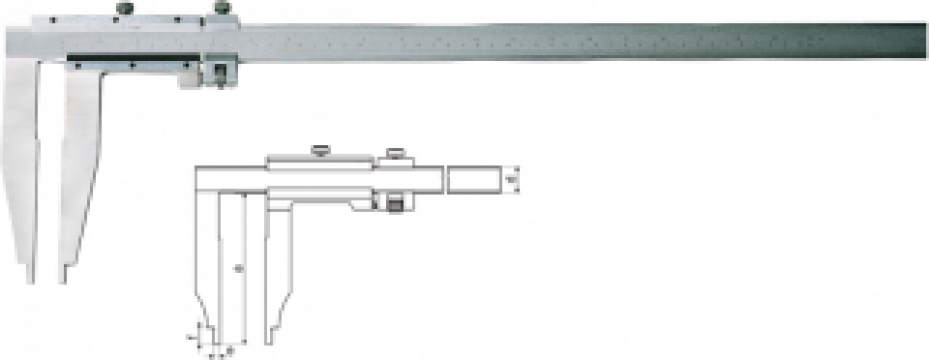 Subler mecanic cu reglaj fin, 1000 x 125 mm