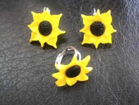 Set bijuterii floarea soarelui de la Sevio Sib Design