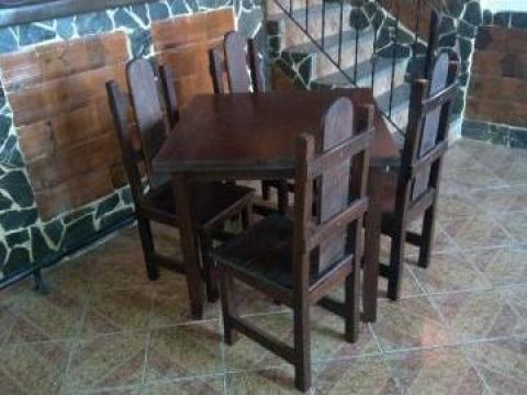 Set mobilier restaurant (masa + 4 scaune)