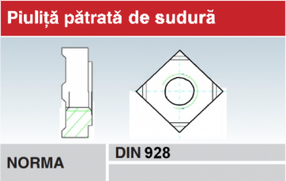 Piulita de sudura patrata - DIN 928