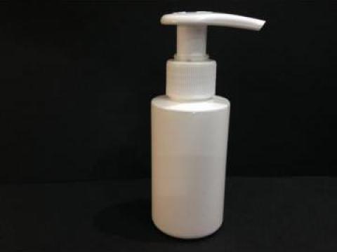 Flacon plastic alb 100 ml cu dop pompita de la Vanmar Impex Srl