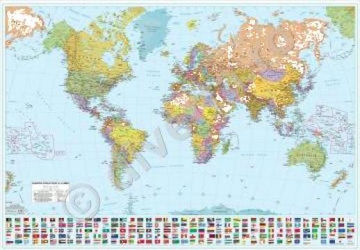 Harta politica a lumii 100x140cm de la Diverta.ro International Srl