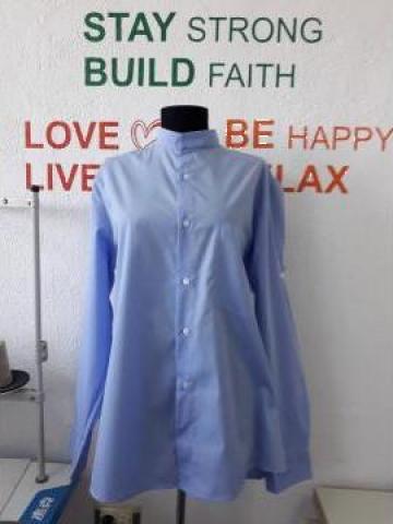 Camasa bleu guler tunica de la Sc Atelier Blue Srl