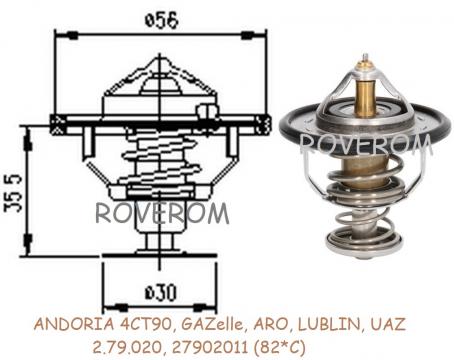 Termostat Andoria 4CT90, GAZ-3302, Lublin, Aro, UAZ de la Roverom Srl