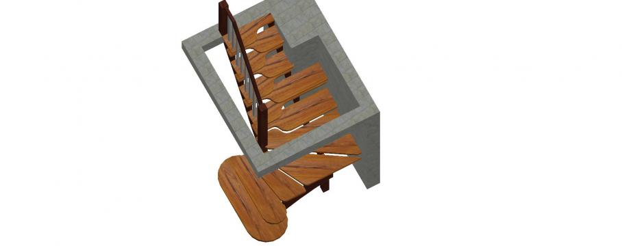 Proiect 3D scara interioara din lemn de la Antohe Ionel Intreprindere Individuala