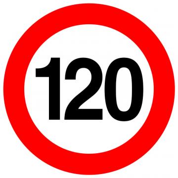 Autocolant - indicator limitare de viteza max 120 km/h