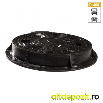 Capac compozit canalizare rotund D400