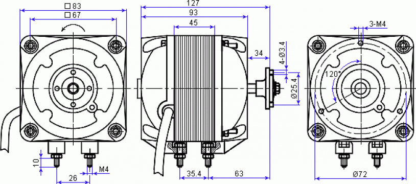 Motor ventilator 34W - 110W 230V