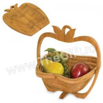 Cos pliabil din lemn, pentru fructe si legume de la Thegift.ro - Cadouri Online