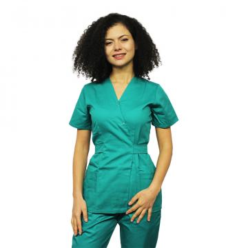 Halat medical kimono verde chirurgical cu doua buzunare de la Doctor In Uniforma SRL
