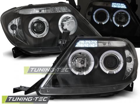 Faruri compatibile cu Toyota Hilux 05-11 Angel Eyes negru de la Kit Xenon Tuning Srl