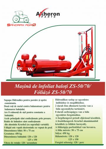 Masina de infoliat baloti ZS-50/70 de la Sandrax Agro Srl