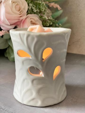 Suport aromaterapie alb din ceramica pentru tarte din ceara de la Myri Montaggi Srl