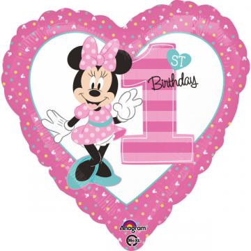 Balon folie Minnie 1st Birthday 43cm 026635343503 de la Calculator Fix Dsc Srl