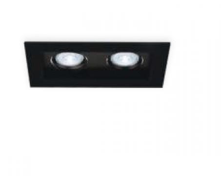 Carcasa negru patrat pentru 2xGU10 neechipat Beta-RS2 de la Spot Vision Electric & Lighting Srl