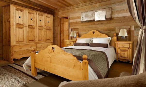 Set mobila dormitor Rustic lemn masiv, diverse nuante de la Francesca Decor