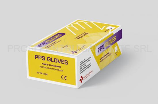 Set 100 manusi latex pudrate PPS Gloves, marimea L de la Profi Pentru Sanatate Srl