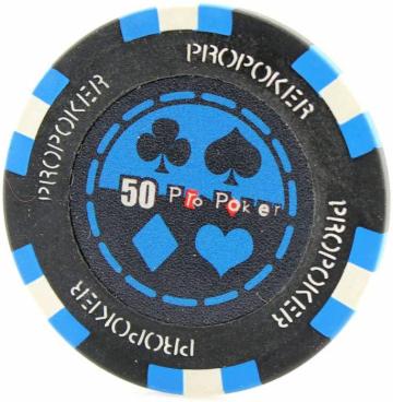 Jeton Pro Poker - Clay - 13,5g - culoare albastru deschis de la Chess Events Srl