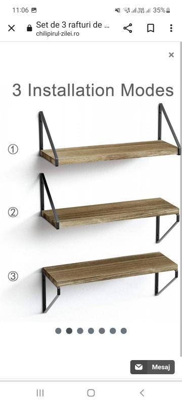 Set polite lemn cu suport metal