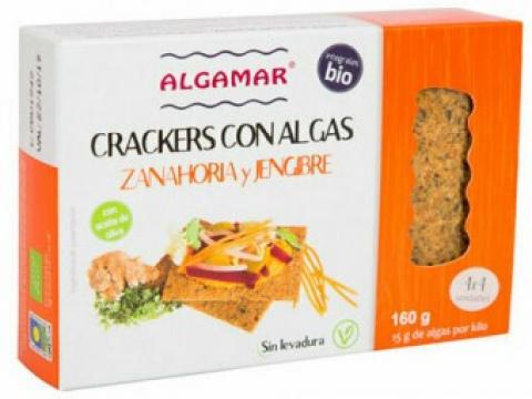 Crackers cu morcovi, ghimbir si alge marine bio 160g Algamar de la Supermarket Pentru Tine Srl