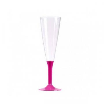 Pahare sampanie cu picior roz 150ml (100buc) de la Practic Online Srl