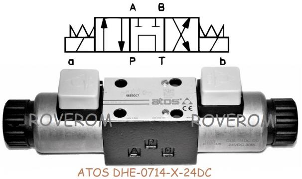 Distribuitor hidraulic Atos DHE-0714-X-24DC, cu bobine 24V