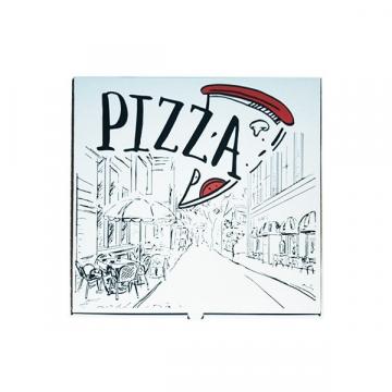 Cutii pizza, carton alb, design Urban, 45cm (50 buc) de la Practic Online Packaging Srl