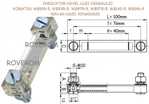 Indicator nivel ulei hidraulic Komatsu WB91R-5, WB93R-5
