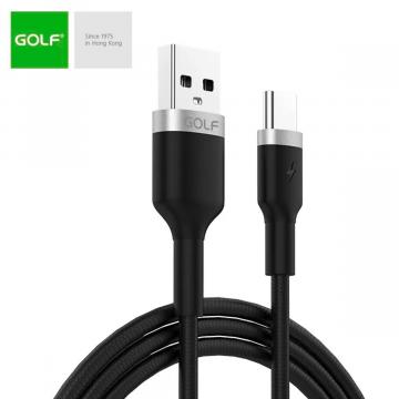 Cablu USB Type C fast charge Metal Braided Golf GC-71t negru de la Sirius Distribution Srl