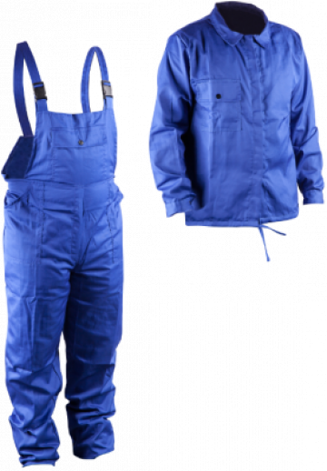 Costum albastru bluza si pantalon cu pieptar Evotools de la Full Shop Tools Srl