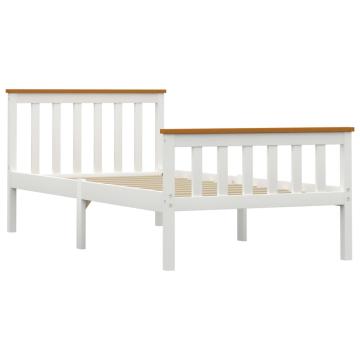 Cadru de pat, alb, 100 x 200 cm, lemn masiv de pin de la VidaXL