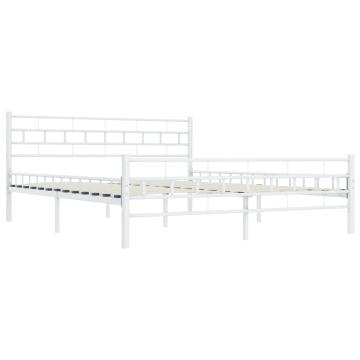 Cadru de pat, alb, 160 x 200 cm, metal de la VidaXL