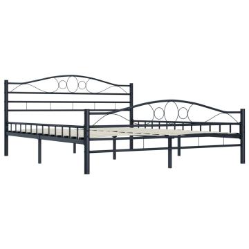 Cadru de pat, negru, 180 x 200 cm, otel