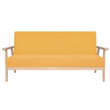Canapea cu 3 locuri, galben, material textil de la VidaXL