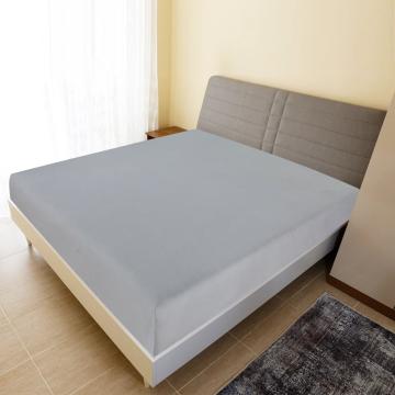 Cearsaf de pat cu elastic, gri, 90x200 cm, bumbac de la VidaXL