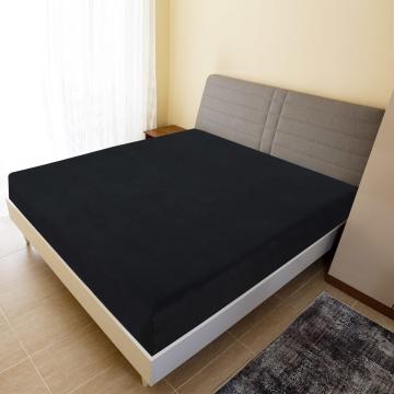 Cearsaf de pat cu elastic, negru, 180x200 cm, bumbac de la VidaXL
