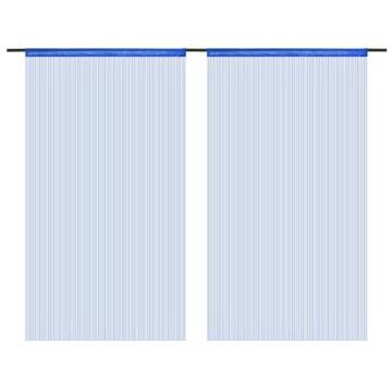 Draperii cu franjuri, 2 buc., 100 x 250 cm, albastru de la VidaXL
