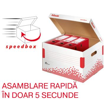 Container de arhivare Esselte Speedbox pentru bibliorafturi de la Sanito Distribution Srl