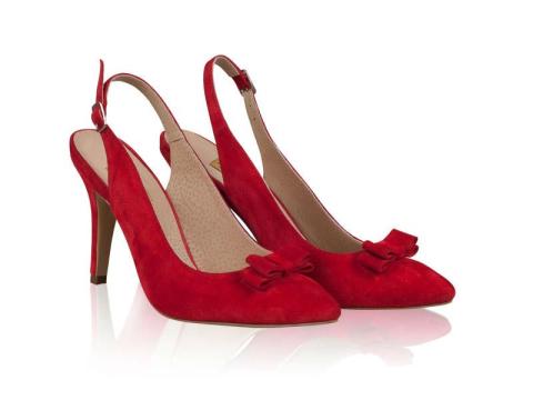 Pantofi dama rosii cu funda N1 de la Ana Shoes Factory Srl