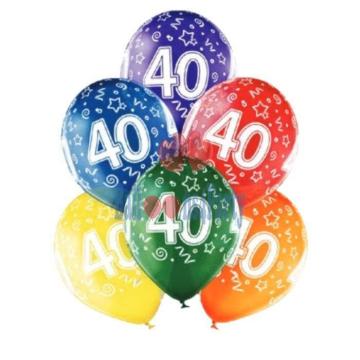Set 6 baloane latex aniversare 40 ani 30cm