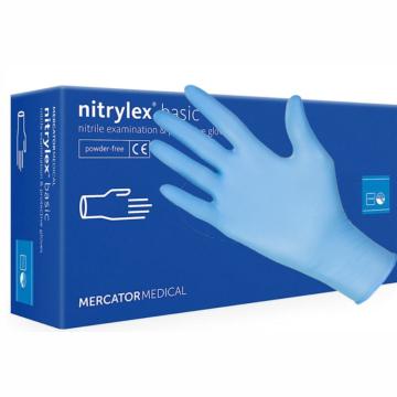 Manusi nitril nepudrate albastre, Nitrylex Basic