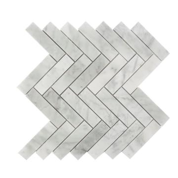 Mozaic marmura Bianco Carrara Chevron mata