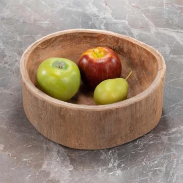 Bol din lemn de Teak 28x27 cm - ideal pentru fructe de la Hoba Ecologic Air System Srl