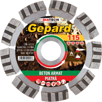 Disc diamantat pentru beton armat Gepard