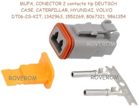 Mufa conector bobine electrovalve Case, Caterpillar, Hyundai